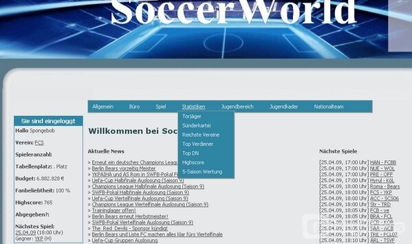 Screenshot SoccerWorld