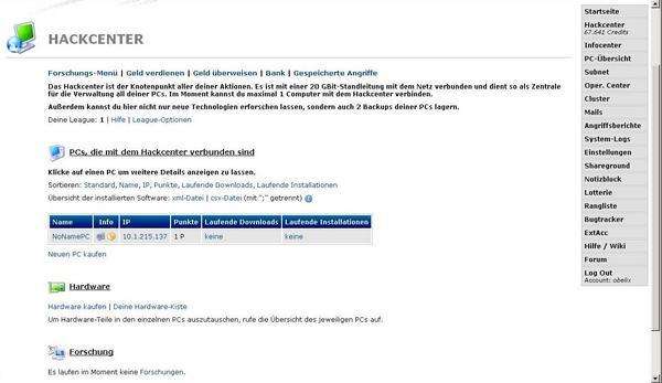 Screenshot HackTheNet 