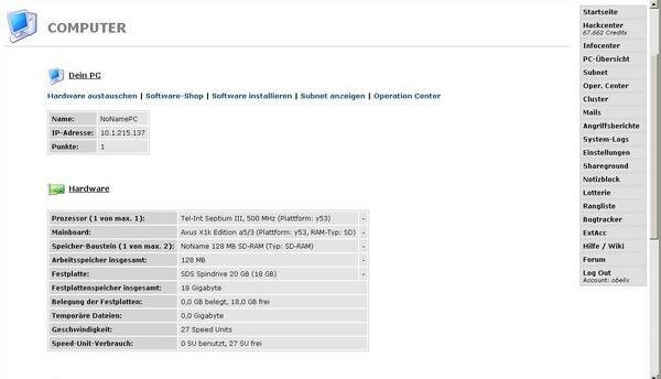 Screenshot HackTheNet 