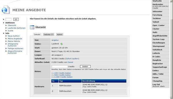 Screenshot HackTheNet 