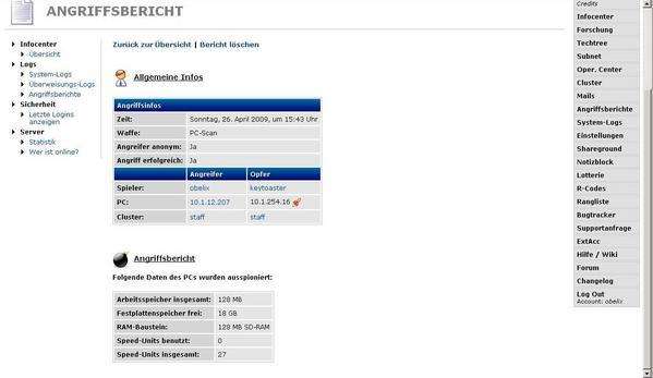 Screenshot HackTheNet 