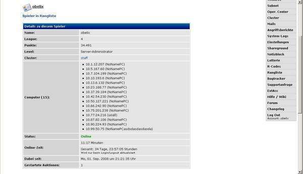 Screenshot HackTheNet 