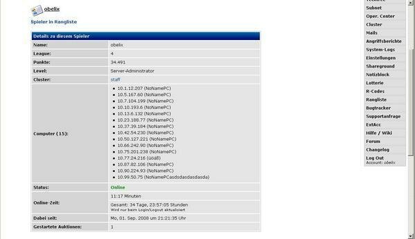 Screenshot HackTheNet 