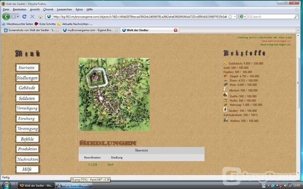 Screenshot Welt der Siedler