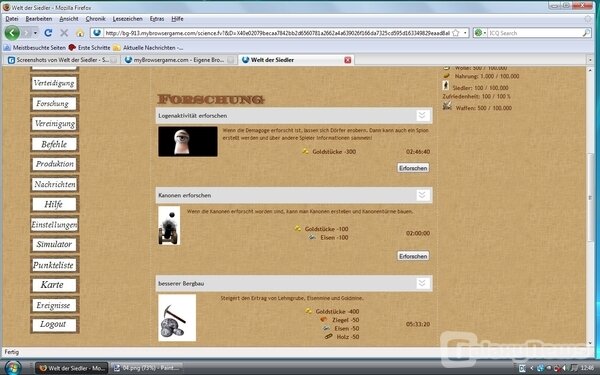 Screenshot Welt der Siedler
