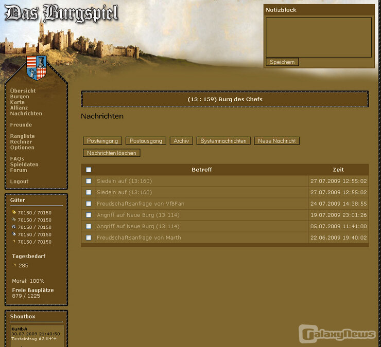 Screenshot Das Burgspiel