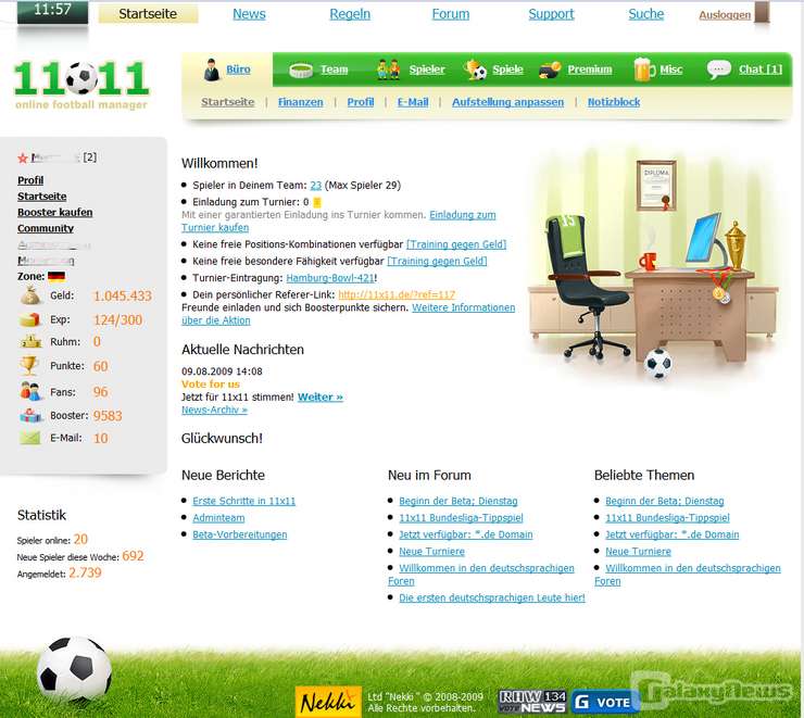 Screenshot 11x11 Online Football Manager