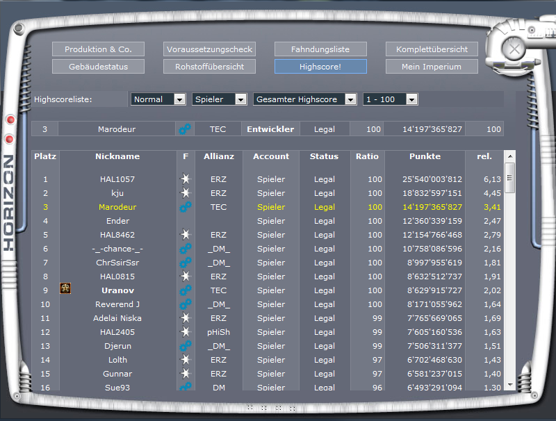 Screenshot Horiversum