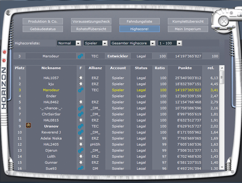 Screenshot Horiversum