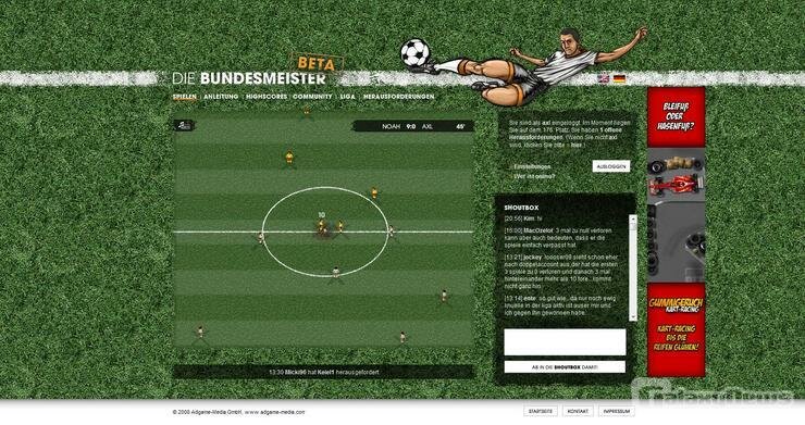 Screenshot Die Bundesmeister – Online Actionfußball