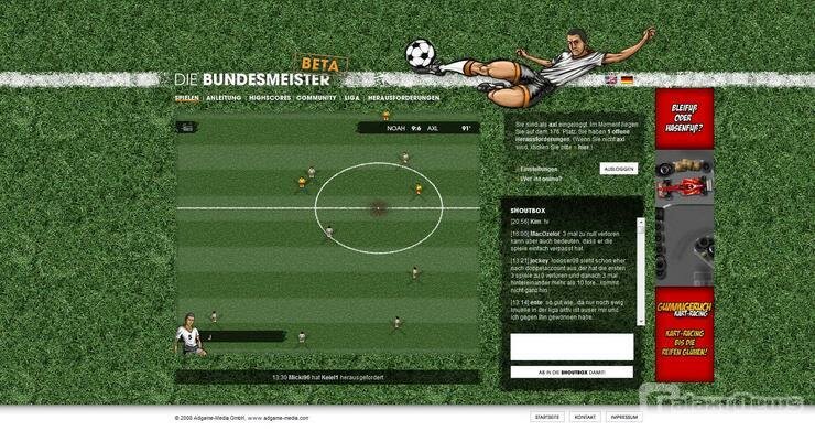 Screenshot Die Bundesmeister – Online Actionfußball