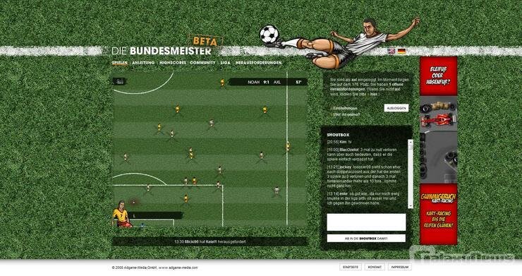 Screenshot Die Bundesmeister – Online Actionfußball