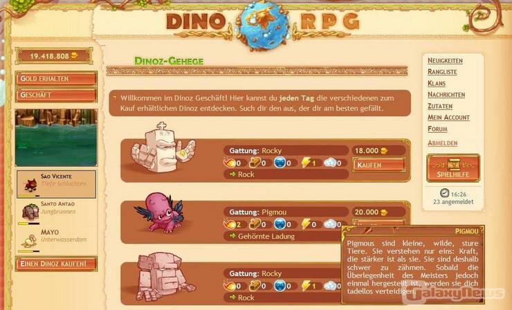 Screenshot DinoRPG
