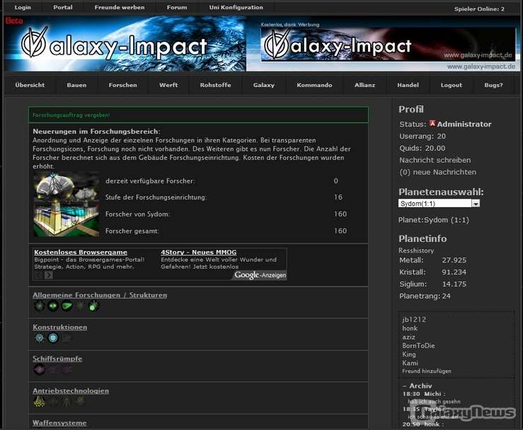 Screenshot Galaxy-Impact