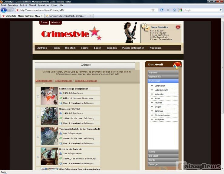 Screenshot Crime Style