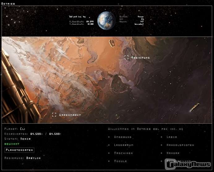 Screenshot CYBAEA - Das Strategie-Browserspiel