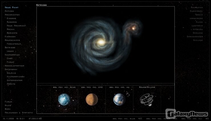 Screenshot CYBAEA - Das Strategie-Browserspiel