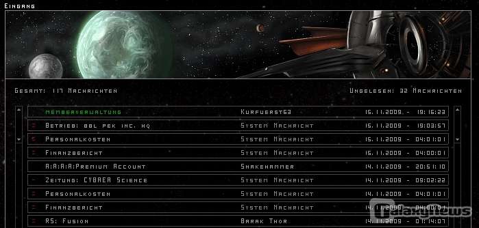 Screenshot CYBAEA - Das Strategie-Browserspiel