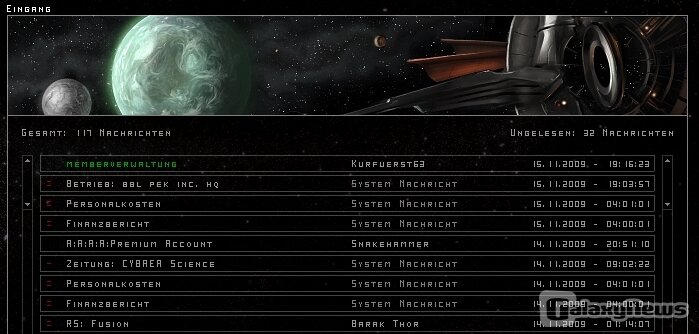 Screenshot CYBAEA - Das Strategie-Browserspiel