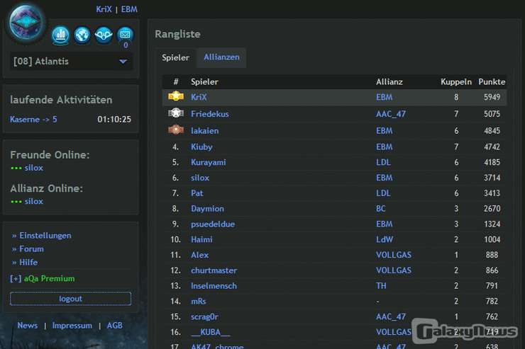 Screenshot aQa conflicts
