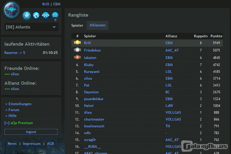 Screenshot aQa conflicts