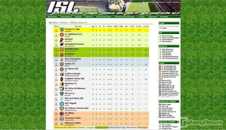 Screenshot Interactive Soccer League