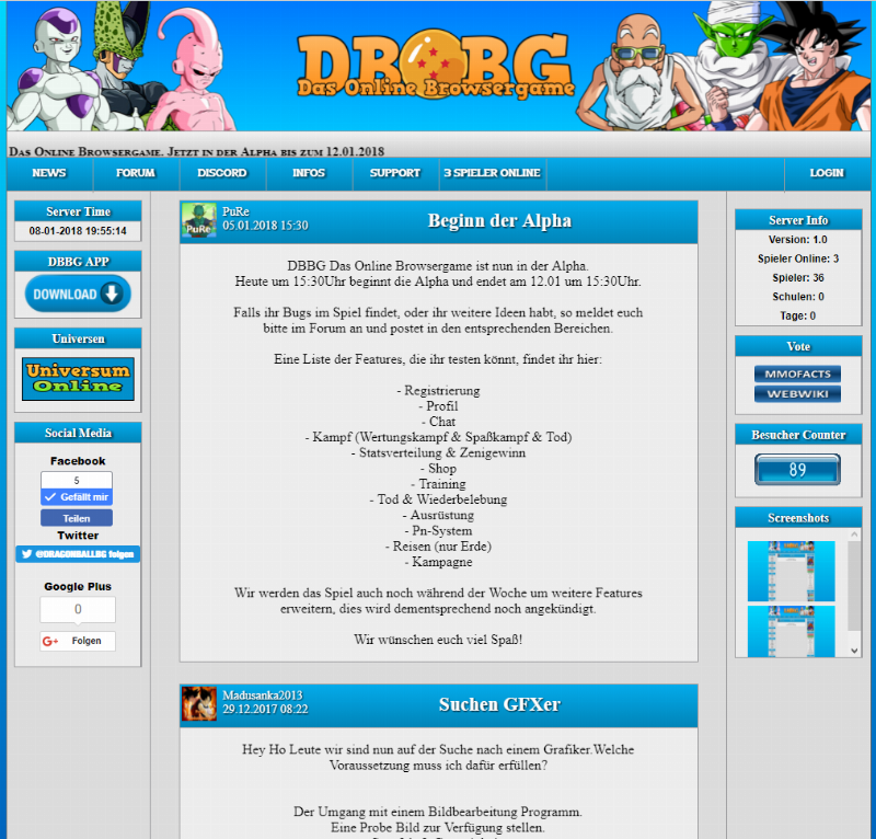 Screenshot DBBG Das Online Browsergame