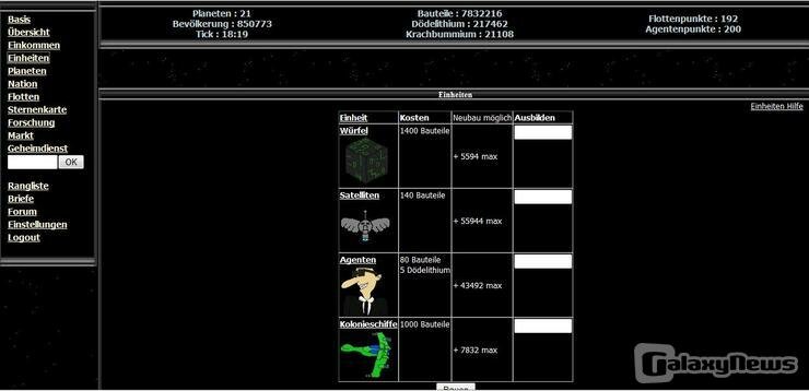 Screenshot Wurmlochspiel