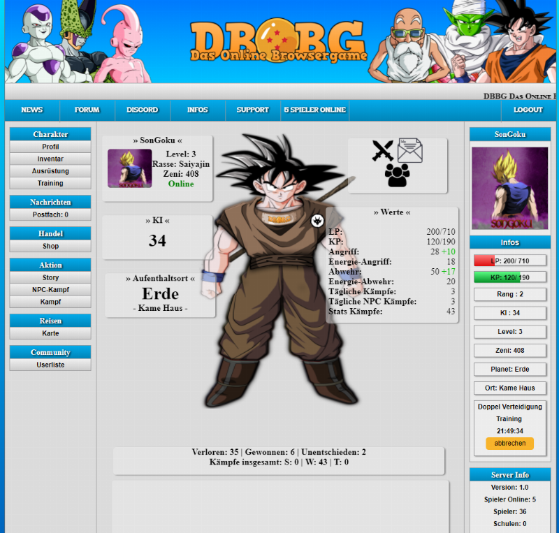 Screenshot DBBG Das Online Browsergame