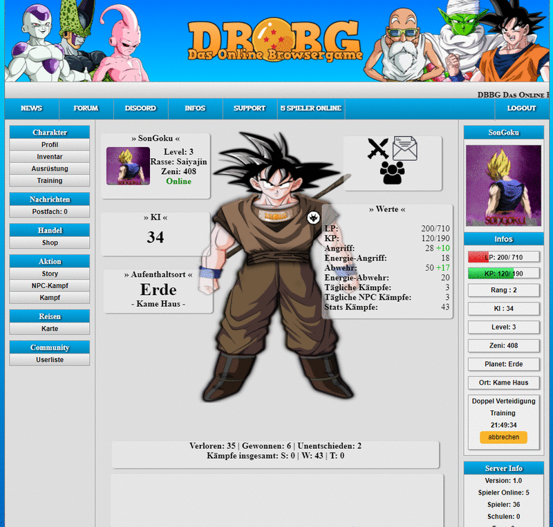 Screenshot DBBG Das Online Browsergame