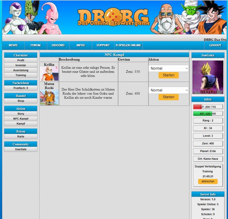 Screenshot DBBG Das Online Browsergame
