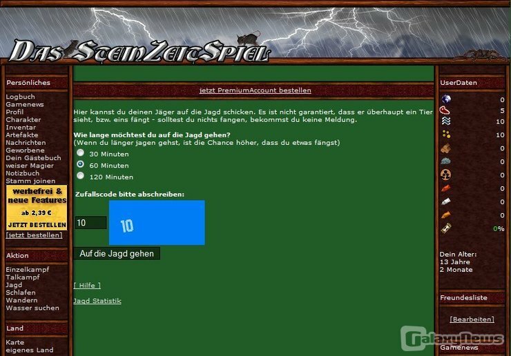 Screenshot SteinZeitSpiel