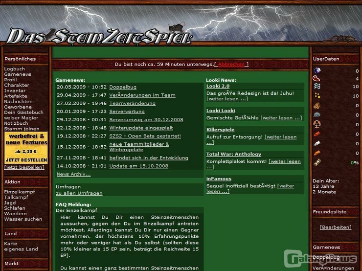 Screenshot SteinZeitSpiel