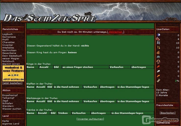 Screenshot SteinZeitSpiel