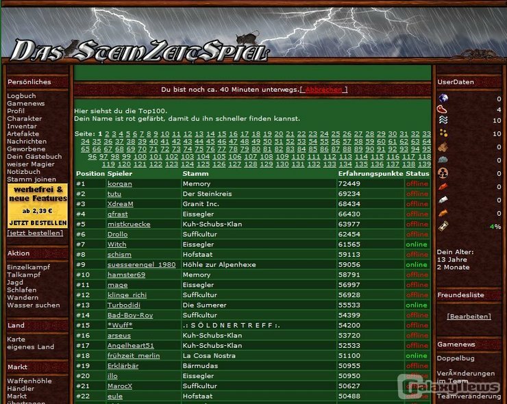 Screenshot SteinZeitSpiel