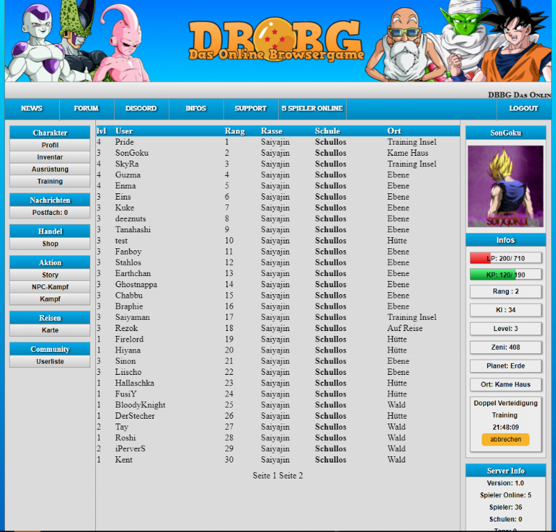 Screenshot DBBG Das Online Browsergame