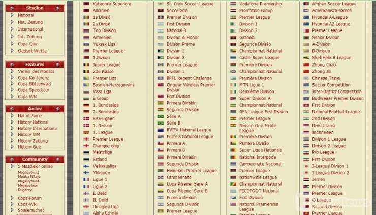 Screenshot Copa Mundial - Das Fußball-Browsergame
