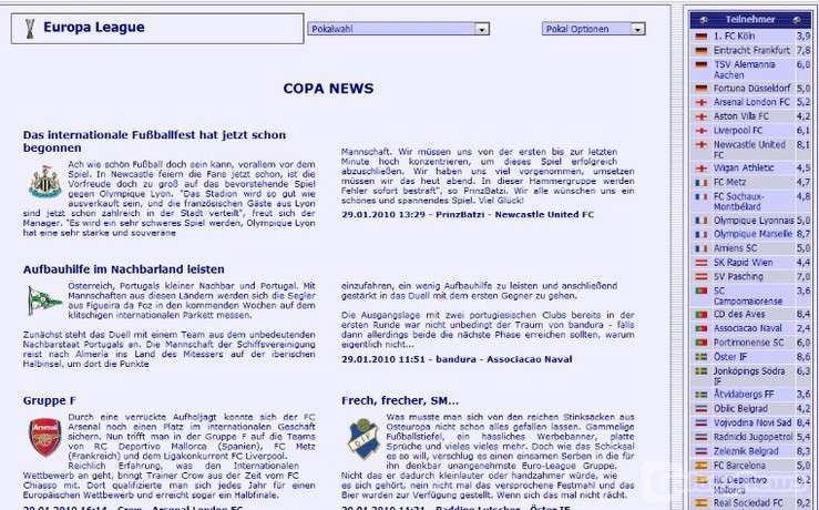 Screenshot Copa Mundial - Das Fußball-Browsergame