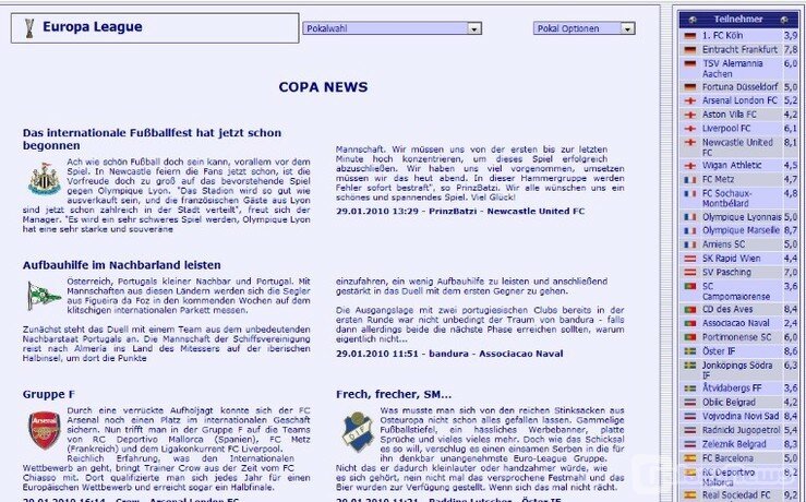 Screenshot Copa Mundial - Das Fußball-Browsergame