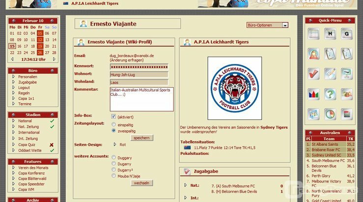 Screenshot Copa Mundial - Das Fußball-Browsergame