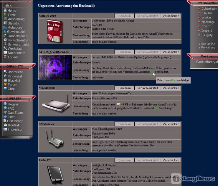 Screenshot Klick-Game