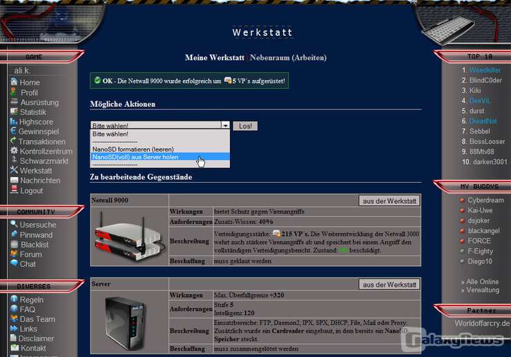 Screenshot Klick-Game