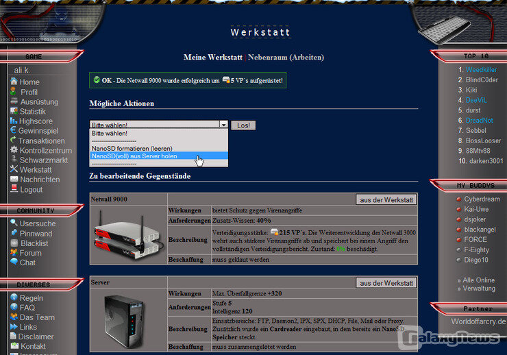 Screenshot Klick-Game