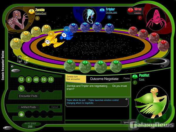 Screenshot Cosmic Encounter Online