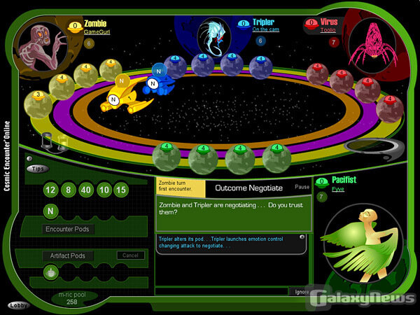 Screenshot Cosmic Encounter Online