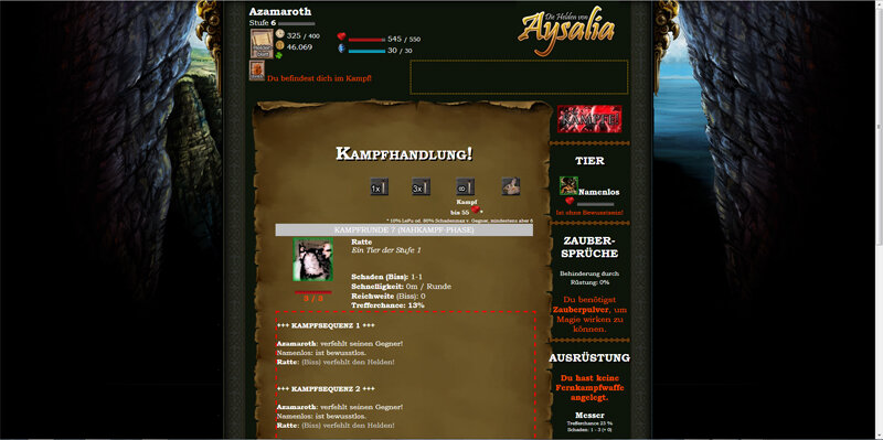 Screenshot Die Helden von Aysalia