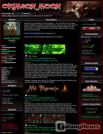 Screenshot Crimson Moon Free Online Vampire | Werewolf Game