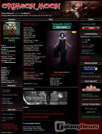 Screenshot Crimson Moon Free Online Vampire | Werewolf Game
