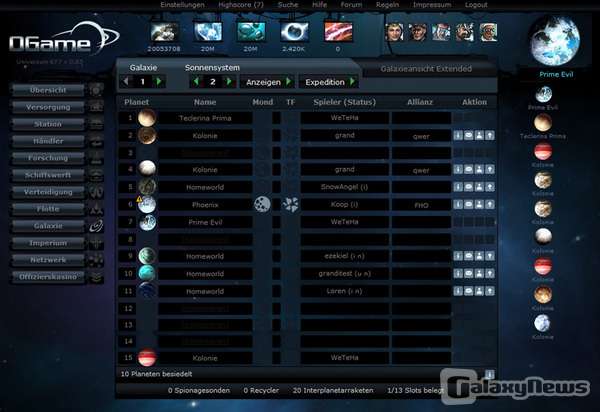 Screenshot OGame
