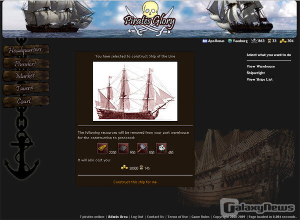 Screenshot Pirates Glory